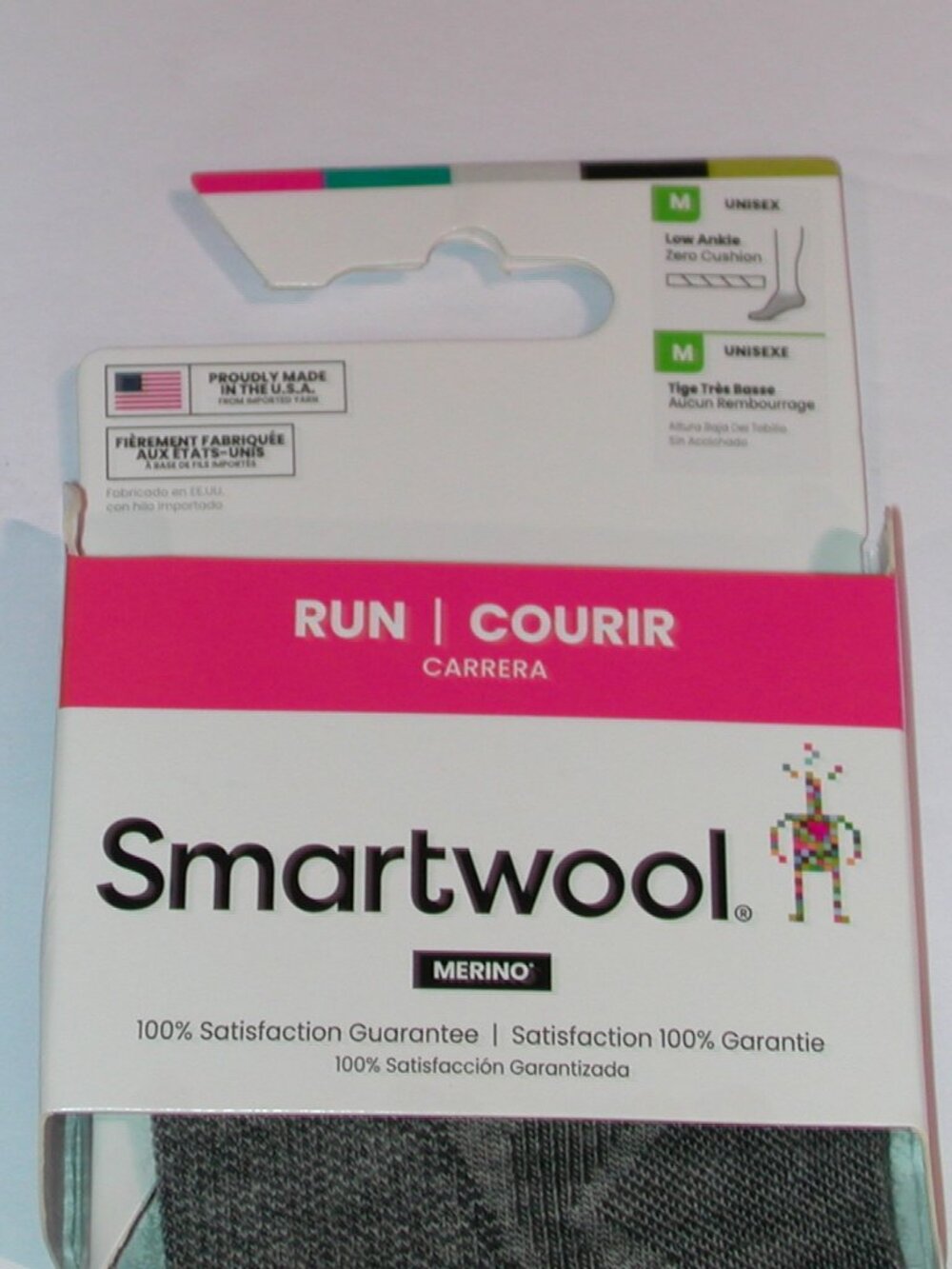 SmartWool Run Zero Cushion Low Ankle Unisex Socks Women's Medium NWT Light Gray - Picture 3 of 5